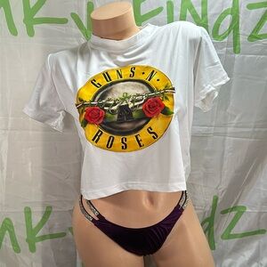 Guns and Roses Inspired Logo Crop Top